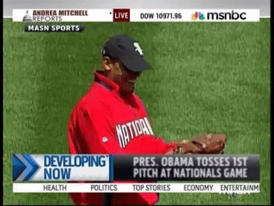 Obama's First Pitch - D'oh!!!