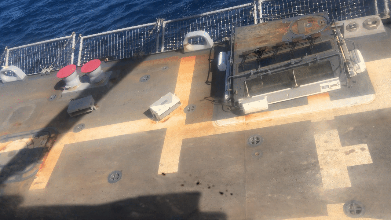 Sea Hawk landing on USS Howard
