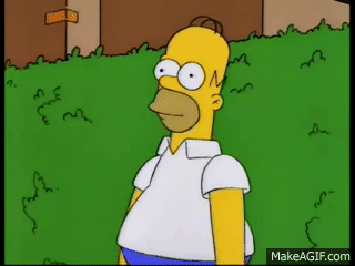 Homer disappears into bushes on Make a GIF
