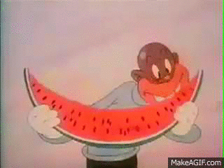 Black guy eating watermelon on Make a GIF