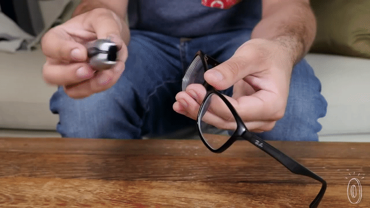 Carbon Eyeglass Cleaner by Peeps™ | The Grommet® on Make a GIF