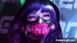 Hooded Kitty Neon - Cyberpunk 4K (Wallpaper Engine) on Make a GIF