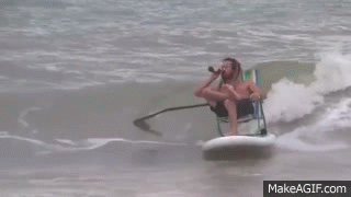 Drinking beer while surfing on Make a GIF