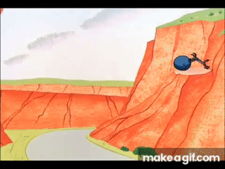 Wile E. Coyote Rolling Boulder on Make a GIF