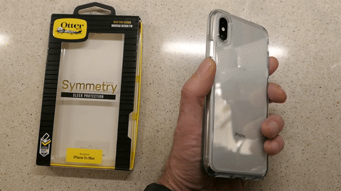 Holding My OtterBox Symmetry Case for iPhone XS Max