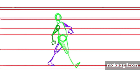 3/4 walk cycle on Make a GIF