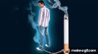 guy chained to cigarette on Make a GIF