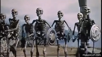 The infamous skeleton battle from Jason and the Argonauts (1963 ...