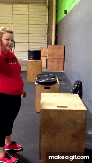 Box jump fail attempt at 30inch #crossfitfail on Make a GIF