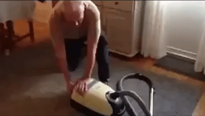 Old Man Trying To Start A Vacuum Cleaner on Make a GIF