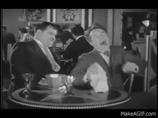 Laurel and Hardy Can't Stop Laughing on Make a GIF