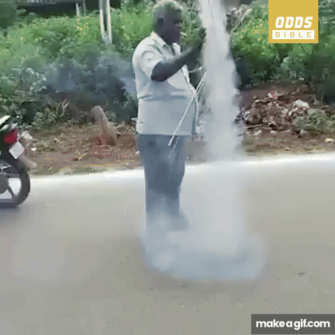 Guy Lights Firework With Cigarette on Make a GIF