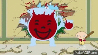 Family Guy] Evil Stewie Pwns Kool Aid MAN ! on Make a GIF