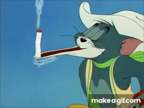 Tom And Jerry Smoking Gif