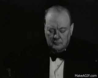Winston Churchill speech on World War II on Make a GIF