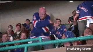 New York Rangers Dancing Larry tries to rev up the crowd on Make a GIF