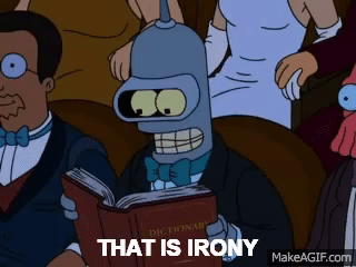 Bender explains "Irony". on Make a GIF