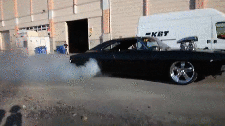 Victory burnout Supercharged Dodge Charger 68 on Make a GIF