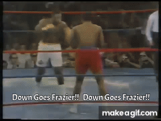 Down goes Frazier, down goes Frazier, down goes Frazier ...
