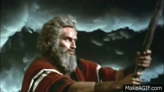 Cecil B. DeMille - The Ten Commandments - Trailer - Charlton Heston As Moses  And The Voice Of GOD on Make a GIF
