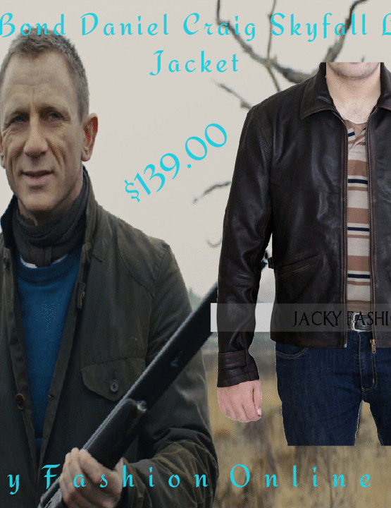 James Bond Daniel Craig Skyfall Leather Jacket on Make a GIF