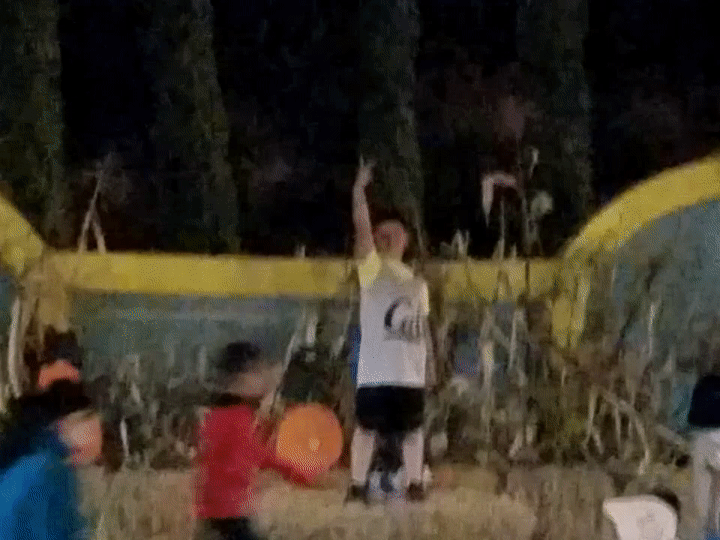 Victory at the Hay Maze, October 7, 2017, 8:54 p.m. He made numerous attempts and reduced his time to reaching the middle to 9.9 seconds.