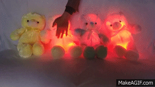 Led Light Up Glow Teddy Bear Pillow on Make a GIF