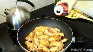 Coca-Cola Chicken Wings Recipe / 可乐鸡翅 Cooking Chinese Food on Make a GIF