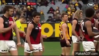 Sam Mitchell Mocks Essendon By Pretending To Inject Drugs Afl Match On Make A Gif Sam Mitchell Mocks Essendon By Pretending To Inject Drugs Afl Match On Make A Gif