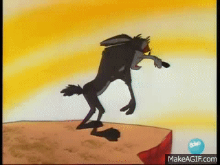 Wile E. Coyote falls off cliff on Make a GIF