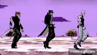 Dr Livesey walking but it's JOJO on Make a GIF