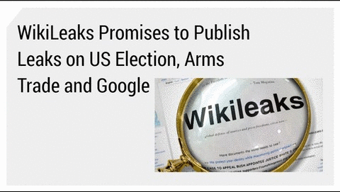 WikiLeaks Promises to Publish Leaks on US Election, Arms Trade and