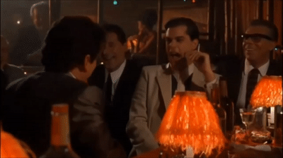 Ray Liotta laughing in Goodfellas