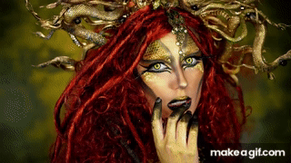 The Real Medusa | Snake Head Halloween Makeup Tutorial 2017 | Victoria Lyn Beauty on Make a GIF