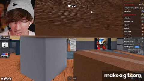 I Made My Roblox Character Very Small To Hide From The Murderer On Make A Gif - roblox hide character