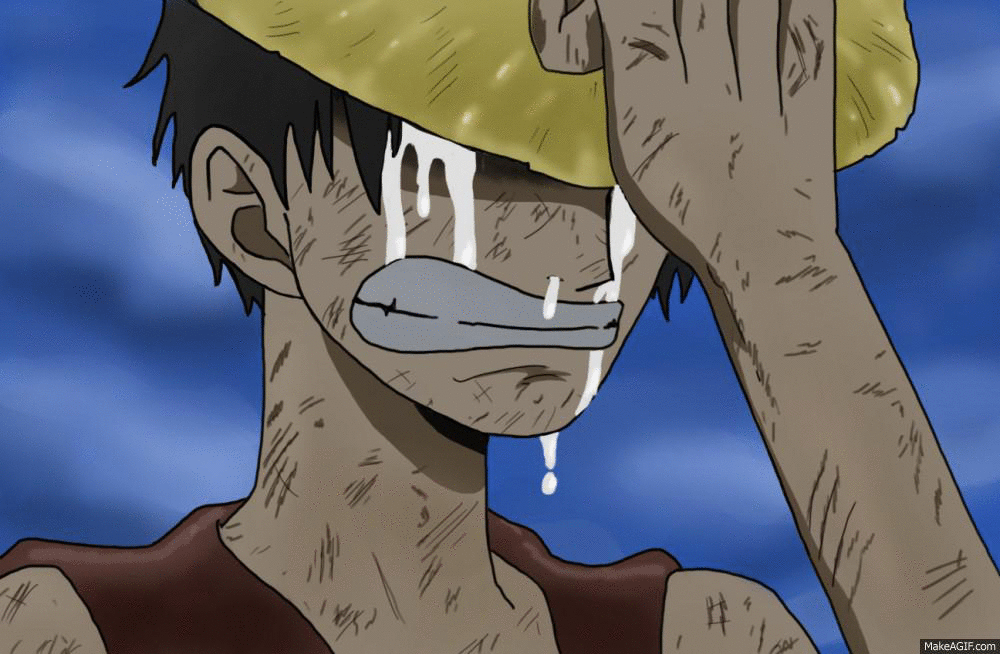 Luffy crying on Make a GIF.