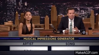 Wheel of Musical Impressions with Ariana Grande on Make a GIF