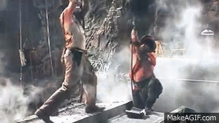 Indiana Jones and the Temple of Doom - Rock Crusher Fight on Make a GIF