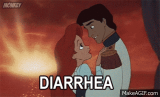 Raw and humorous GIF featuring the act of diarrhea