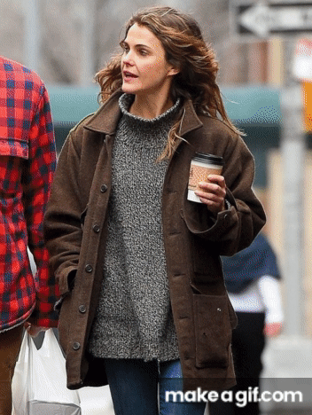 Fit Jackets Keri Russell Brown Wool Coat on Make a GIF