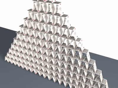 Testing physics in Cinema4D, house of cards falling down on Make a GIF