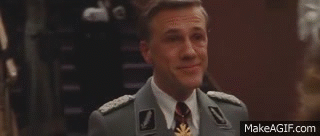 Inglourious Basterds Hans Landa Laughing On Make A GIF Inglourious Basterds Hans Landa Laughing On Make A GIF