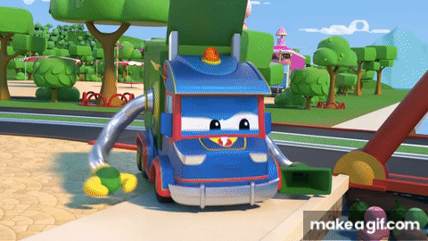 Truck cartoons for kids - Super garbage truck prevents a flood! - Super  Truck in Car City ! on Make a GIF
