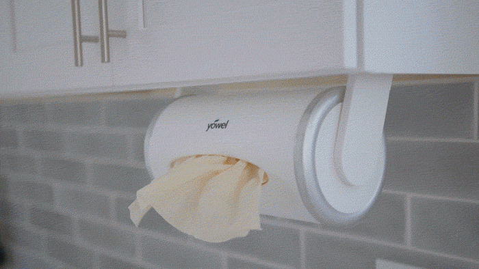 1pc] Black Cabinet Paper Towel Holder, Under Cabinet Dispenser For