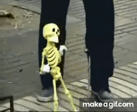 Skeleton puppet dancing on Make a GIF