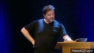 Ricky Gervais - The Bible on Make a GIF