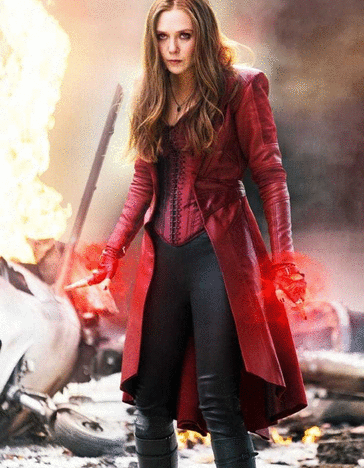 Captain America Civil War Red Elizabeth Olsen Scarlet Witch Coat On Make A Gif