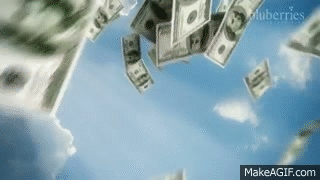 Money falling from the Sky - Cinama 4D Animation on Make a GIF