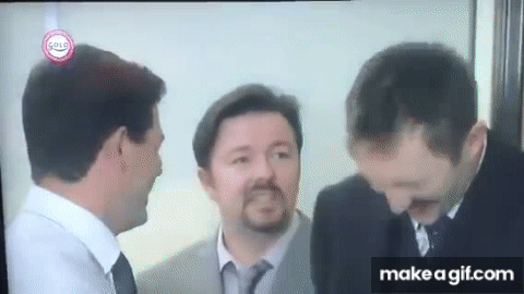David Brent stands up to Chris Finch The Office on Make a GIF
