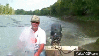 Fish Blooper - Fisherman gets slapped in face by a carp on Make a GIF